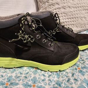 Nike Black and Neon Green Boots